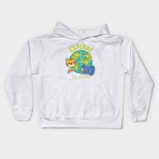 Explore The world , Back to school design Kids Hoodie